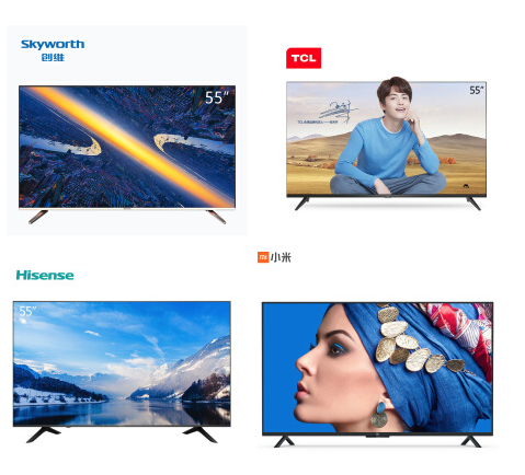 중국 전자상거래에서 판매되고 있는 TV (사진=징둥)