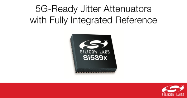 실리콘랩스가 자사의 지터 감쇠기 제품군 'Si539x'에 5G 네트워크 장비에 맞는 타이밍 성능을 제공하는 제품을 추가했다.