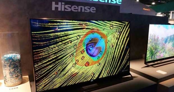 중국 하이센스가 선보인 듀얼셀 LCD TV. OLED만큼 높은 명암비를 구현했다. /사진=하이센스