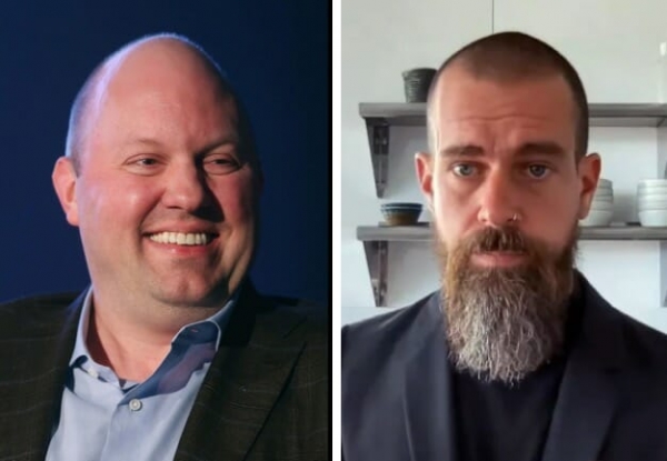 마크 안드레센 넷스케이프 창업자(사진 왼쪽)와 잭 도시 트위터 창업자.