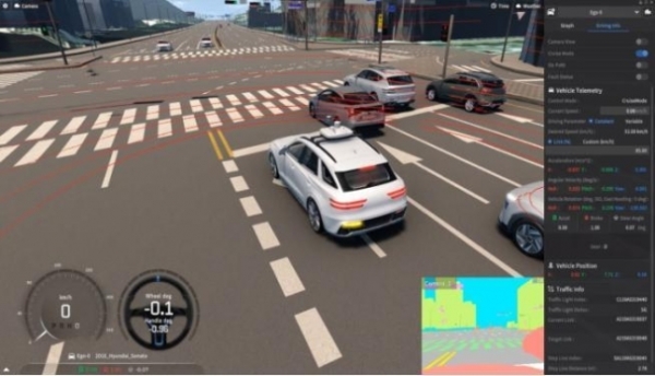 자울주행차 모의주행 사진. /자료=서울시