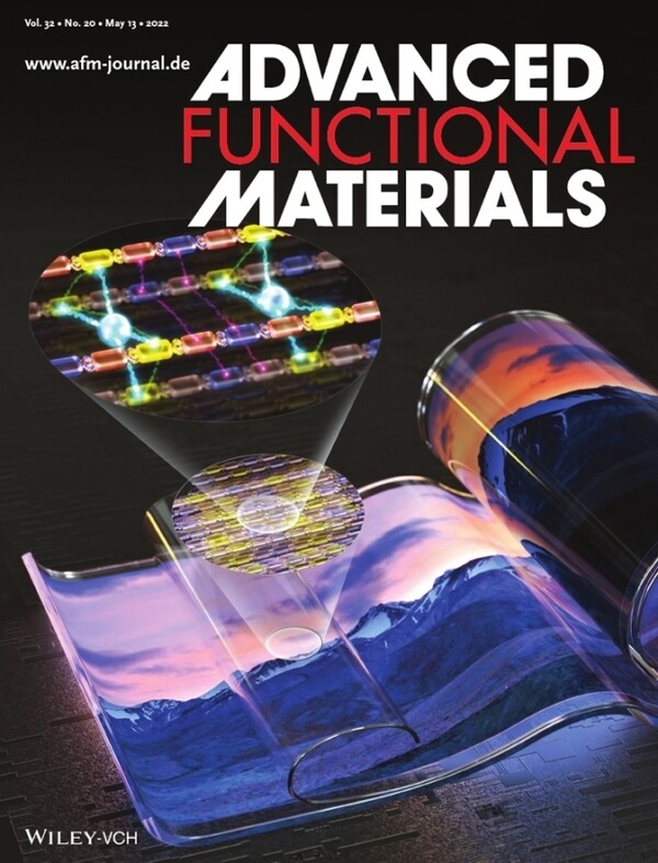 재료 분야 국제학술지 '어드밴스드 펑셔널 머티리얼즈(Advanced Functional Materials)'의 올해 5월 표지. 생기원의 연구 성과가 실렸다. /사진=한국생산기술연구원