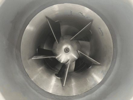 생기원이 개발한 가변형 입구 가이드베인(IGV).