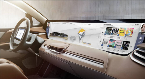 중국 전기차 '바이톤' 콘셉트카 내부에 설치된 BOE의 디스플레이./사진=바이톤