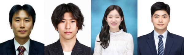 사진 왼쪽부터 오기용 교수, 정진호 석박통합과정, 곽은지 박사과정, 김준형 박사과정./사진=한양대