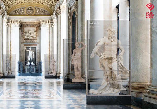 ▲LG전자 투명 올레드 모듈러 사이니지 활용 이미지 컷.