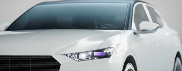 허사이의 ATX 라이다를 전조등에 장착한 모습. /자료=허사이