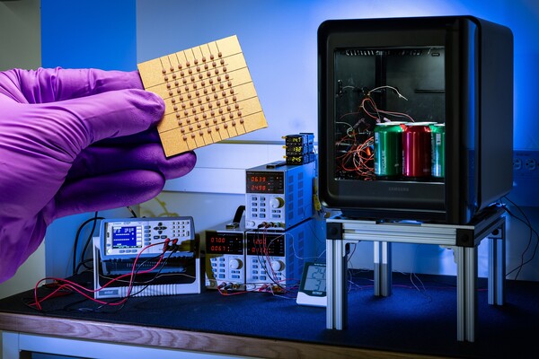 삼성전자와 존스홉킨스대학 연구팀이 개발한 나노 박막 펠티어 소자와 고효율 펠티어 냉장고.