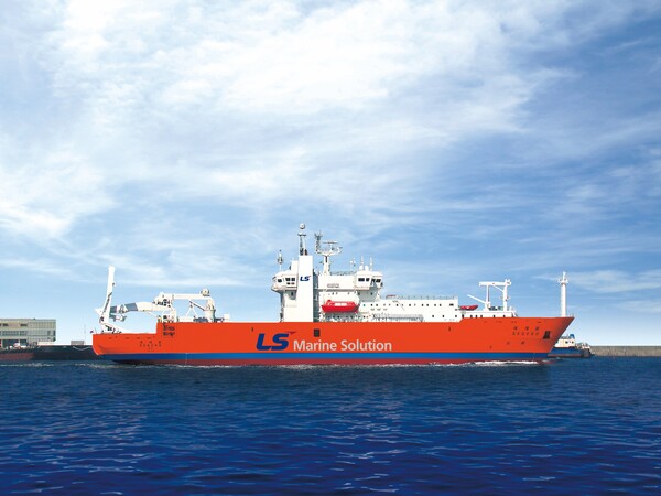 ▲LS마린솔루션의 해저통신케이블 포설선 세계로호.