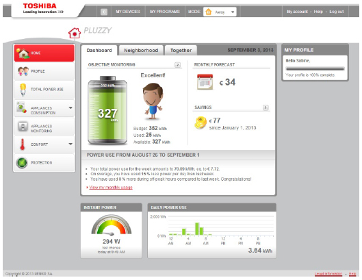 Toshiba-Screen Image for Visualization of Energy